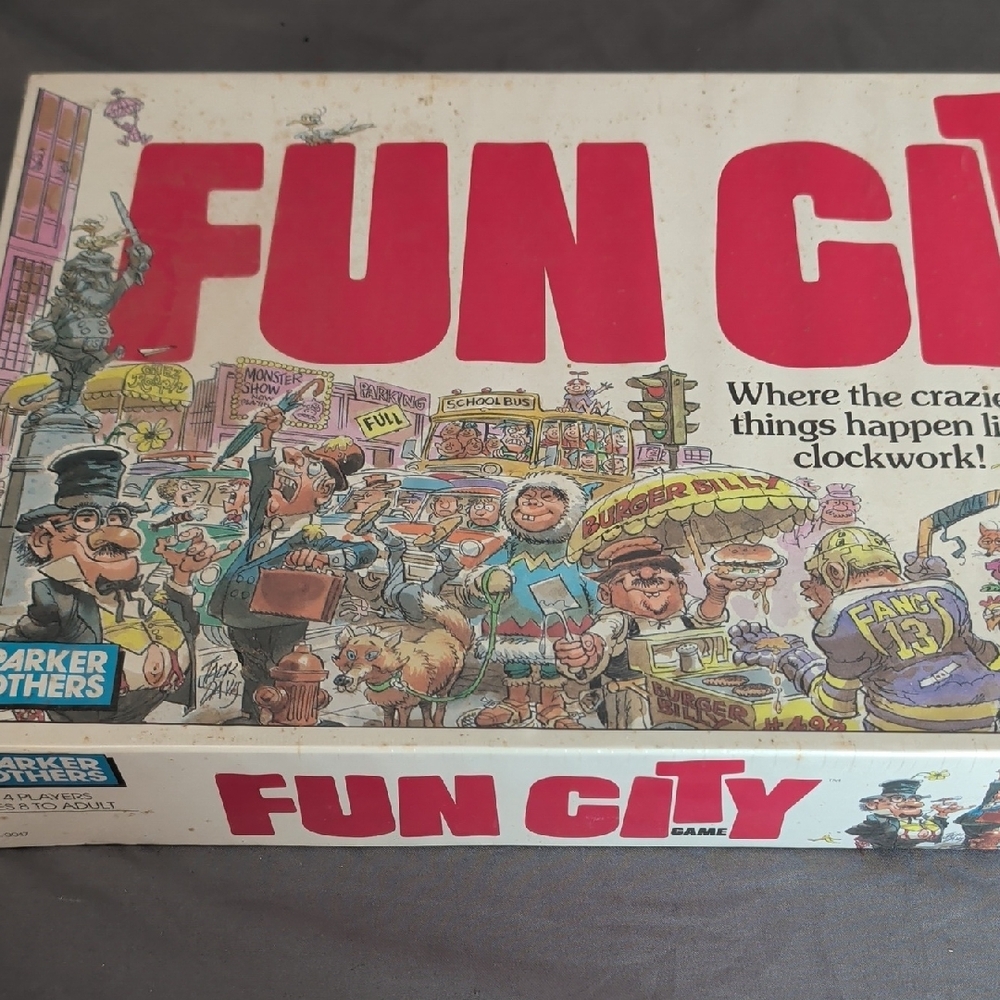 FUN CITY Vintage Board Game by Parker Brothers - White & Pink Box - Picture 4 of 7